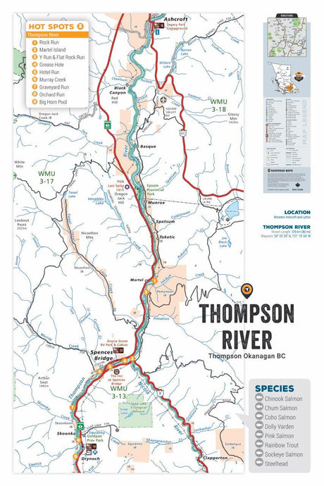 FTOBC199 Thompson River - Wall Map - Backroad Maps