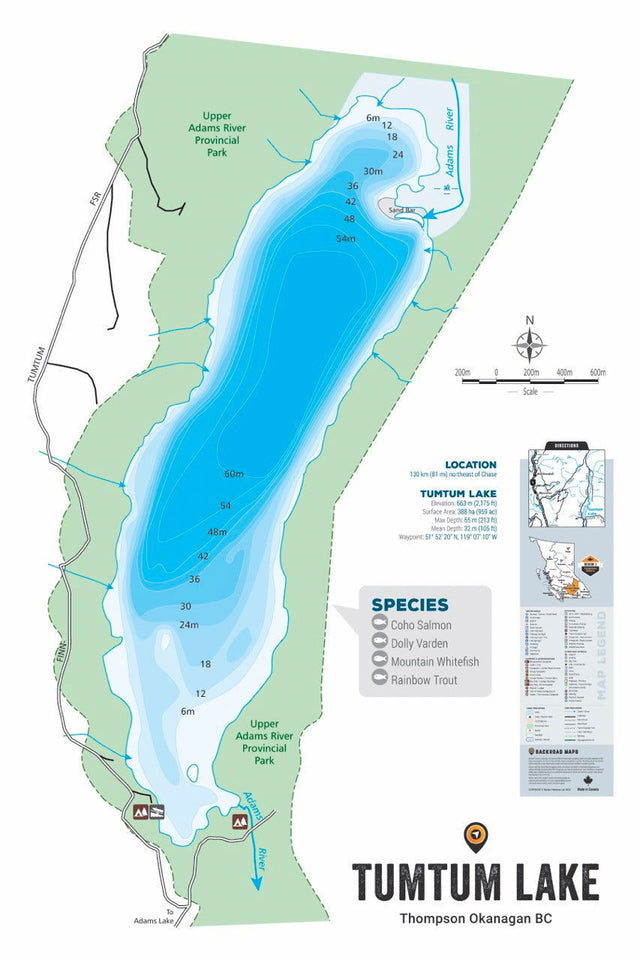 FTOBC203 Tumtum Lake - Wall Map - Backroad Maps