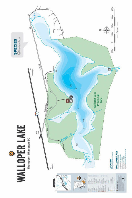 FTOBC207 Walloper Lake - Wall Map - Backroad Maps