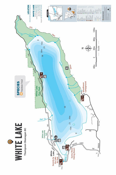 FTOBC209 White Lake - Wall Map - Backroad Maps
