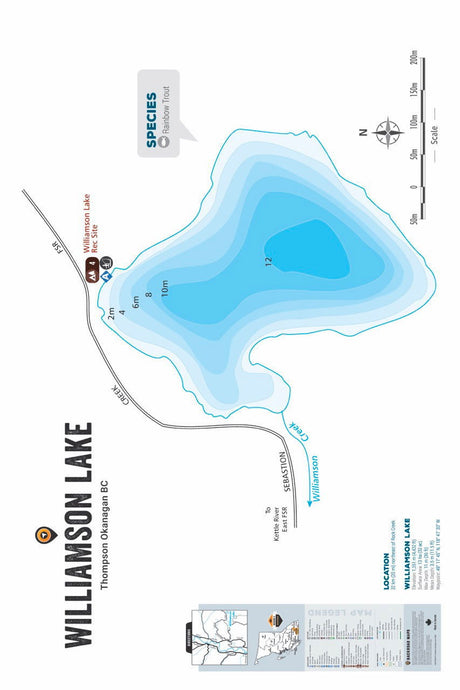 FTOBC211 Williamson Lake - Wall Map - Backroad Maps