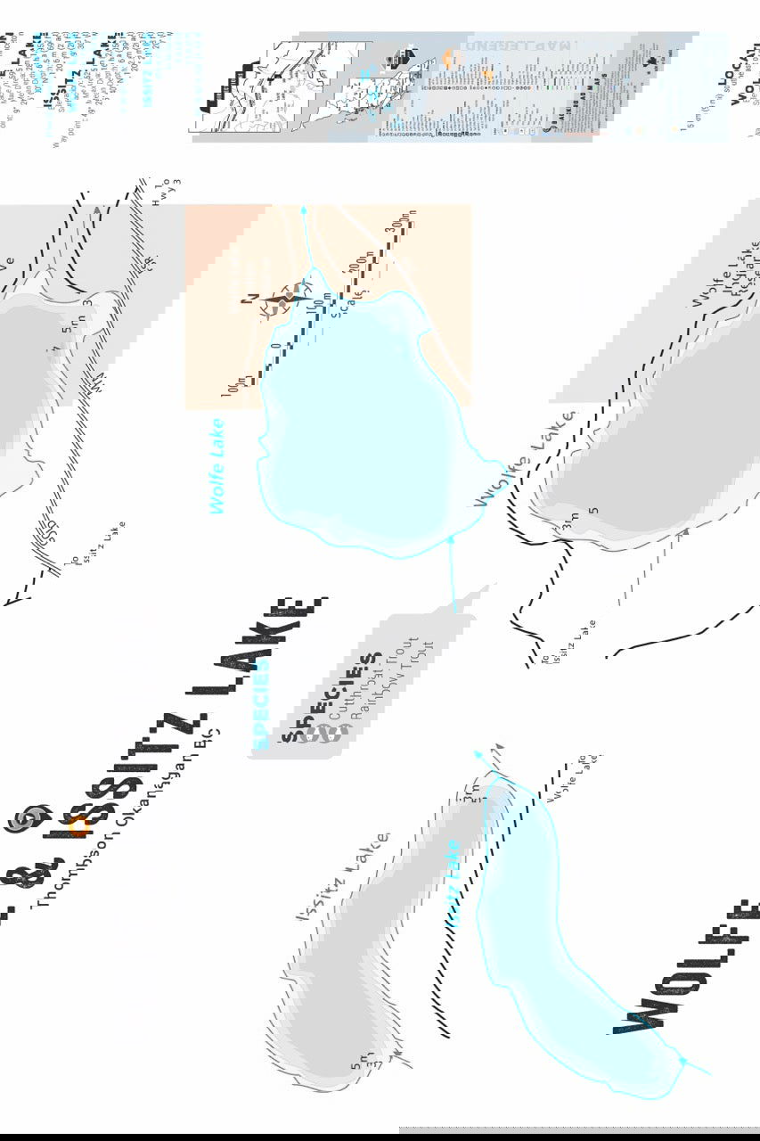 FTOBC212 Wolfe & Issitz Lakes - Wall Map - Backroad Maps