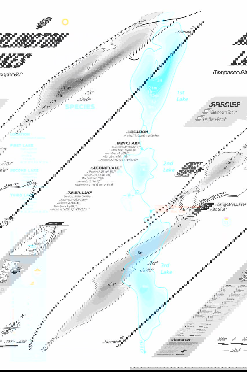 FTOBC26 Arlington Lakes - Wall Map - Backroad Maps