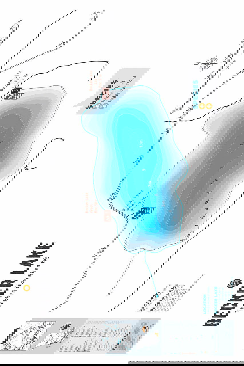 FTOBC28 Becker Lake - Wall Map - Backroad Maps