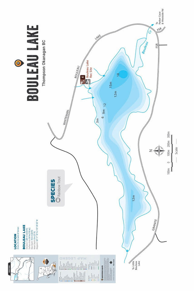 FTOBC37 Bouleau Lake - Wall Map - Backroad Maps