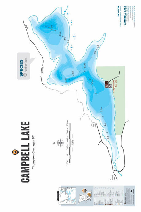 FTOBC39 Campbell Lake - Wall Map - Backroad Maps