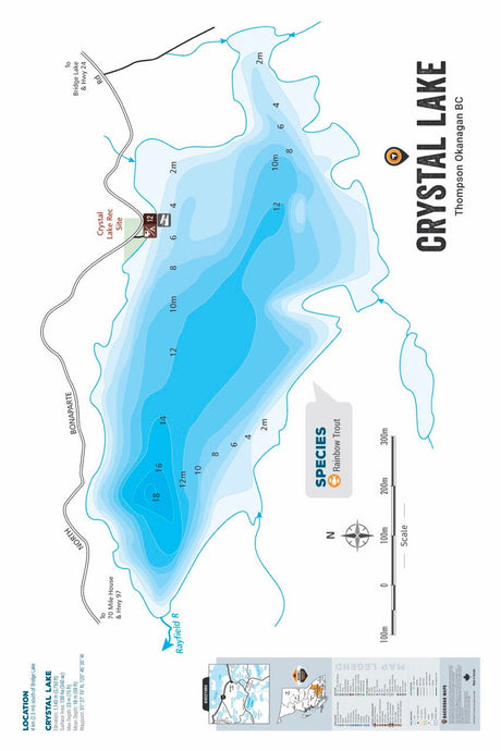 FTOBC49 Crystal Lake - Wall Map - Backroad Maps