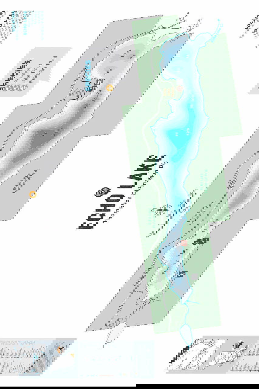 FTOBC61 Echo Lake - Wall Map - Backroad Maps