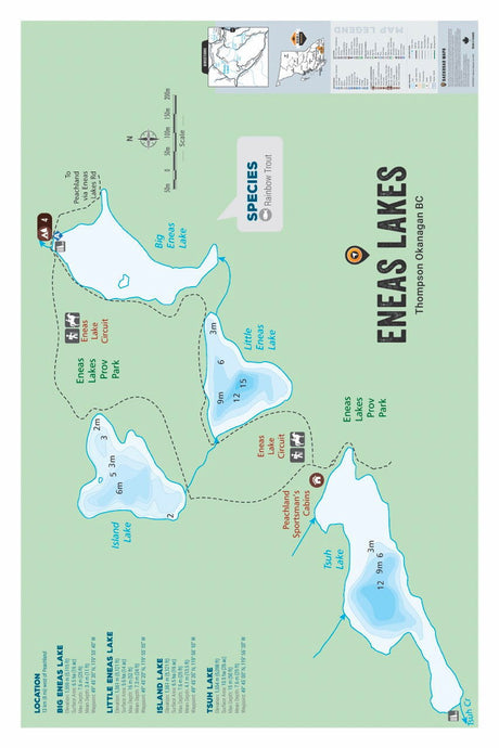 FTOBC64 Eneas Lakes - Wall Map - Backroad Maps