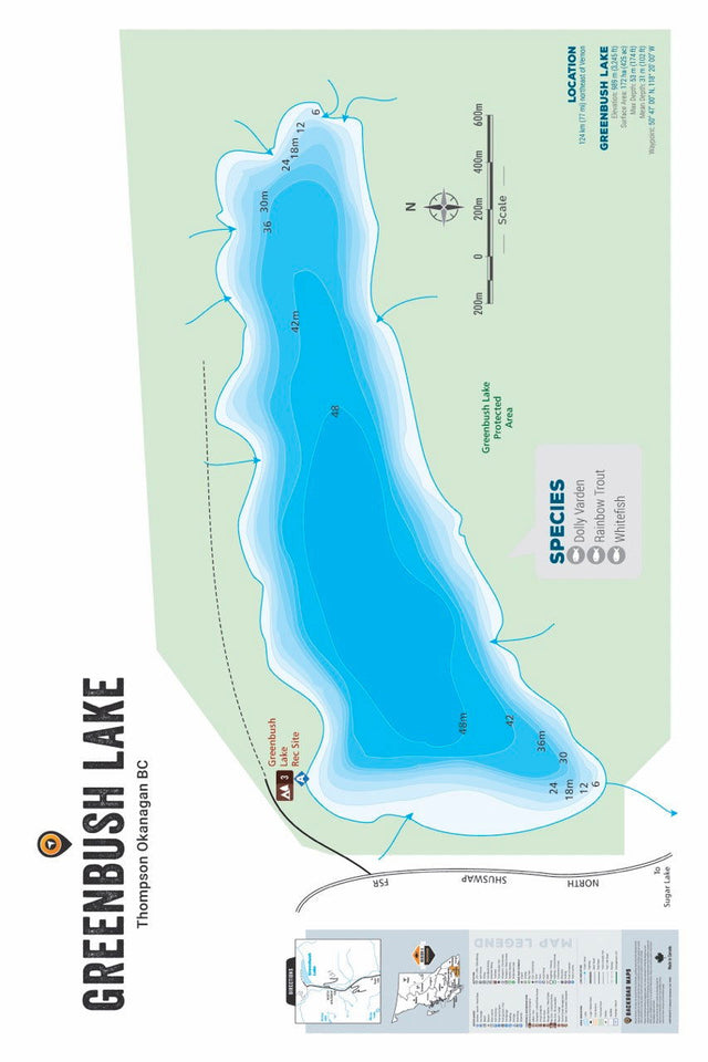 FTOBC71 Greenbush Lake - Wall Map - Backroad Maps