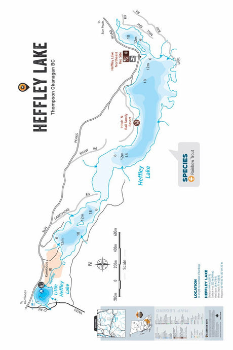FTOBC82 Heffley Lake - Wall Map - Backroad Maps