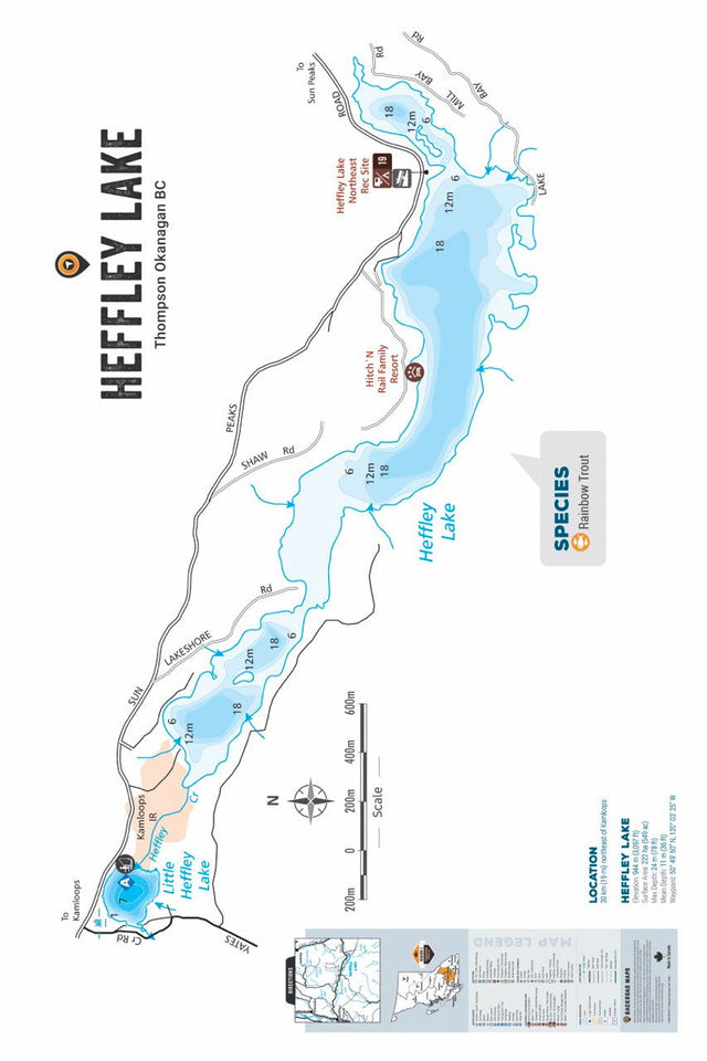 FTOBC82 Heffley Lake - Wall Map - Backroad Maps