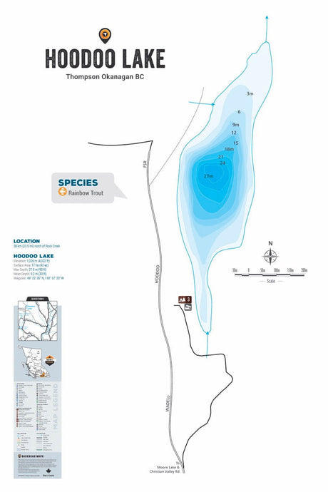 FTOBC86 Hoodoo Lake - Wall Map - Backroad Maps
