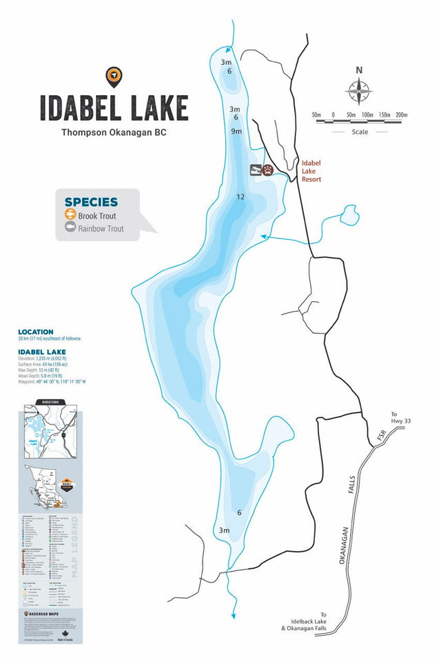 FTOBC92 Idabel Lake - Wall Map - Backroad Maps