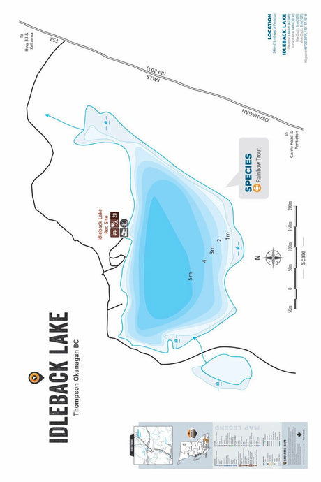 FTOBC93 Idleback Lake - Wall Map - Backroad Maps