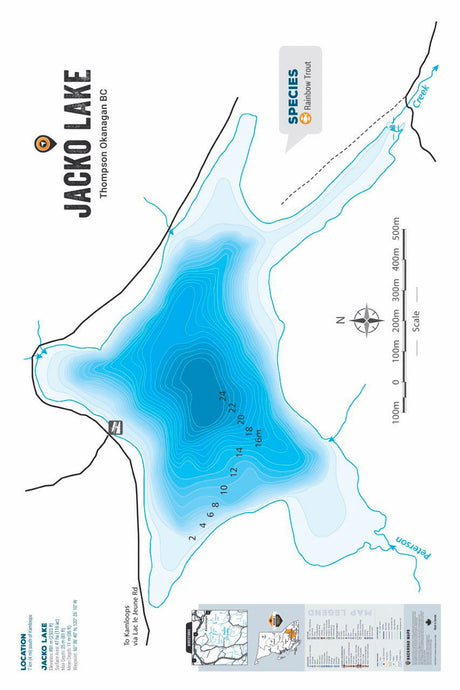 FTOBC95 Jacko Lake - Wall Map - Backroad Maps