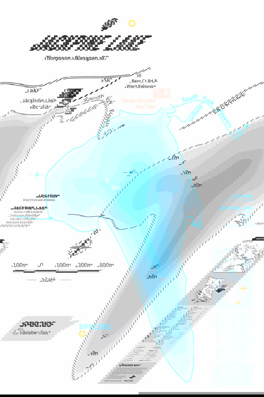FTOBC96 Jackpine Lake - Wall Map - Backroad Maps