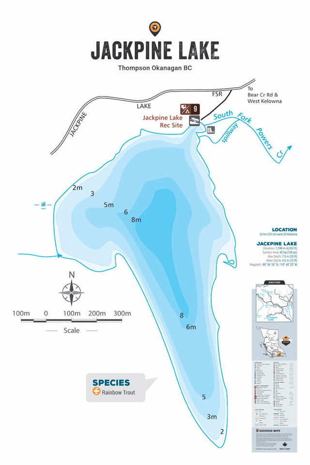 FTOBC96 Jackpine Lake - Wall Map - Backroad Maps