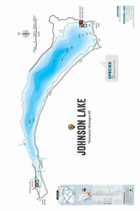FTOBC98 Johnson Lake - Wall Map - Backroad Maps