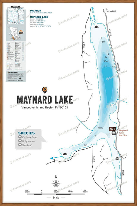 FVIBC101 Maynard Lake - Wall Map - Backroad Maps