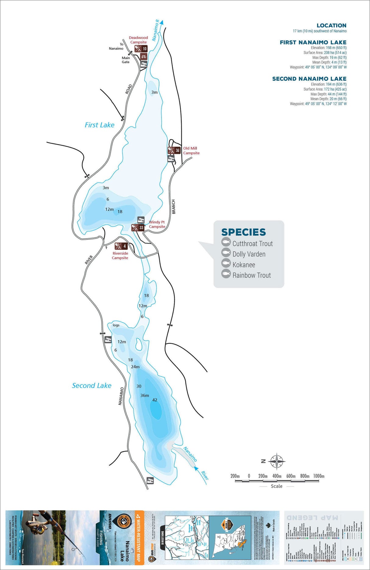 FVIBC109 Nanaimo Lakes - Fishing Chart