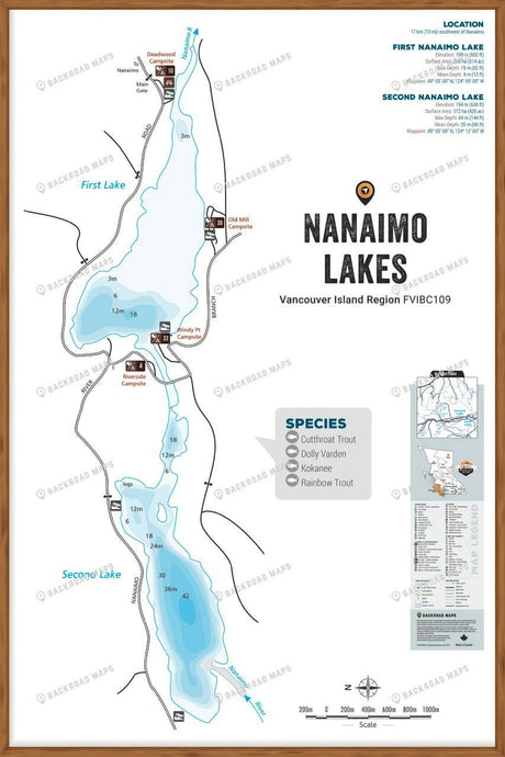 FVIBC109 Nanaimo Lakes - Wall Map - Backroad Maps