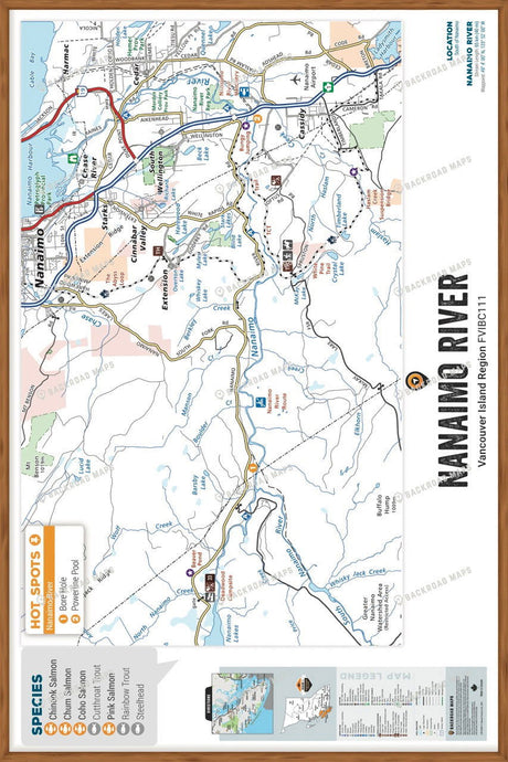 FVIBC111 Nanaimo River - Wall Map - Backroad Maps