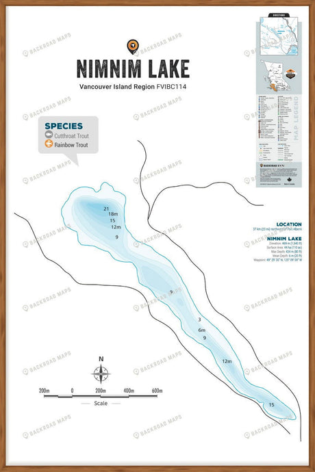 FVIBC114 Nimnim Lake - Wall Map - Backroad Maps
