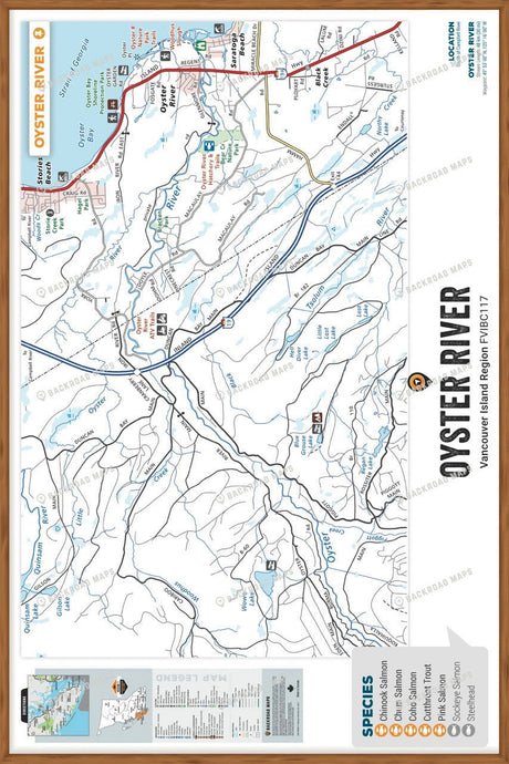 FVIBC117 Oyster River - Wall Map - Backroad Maps