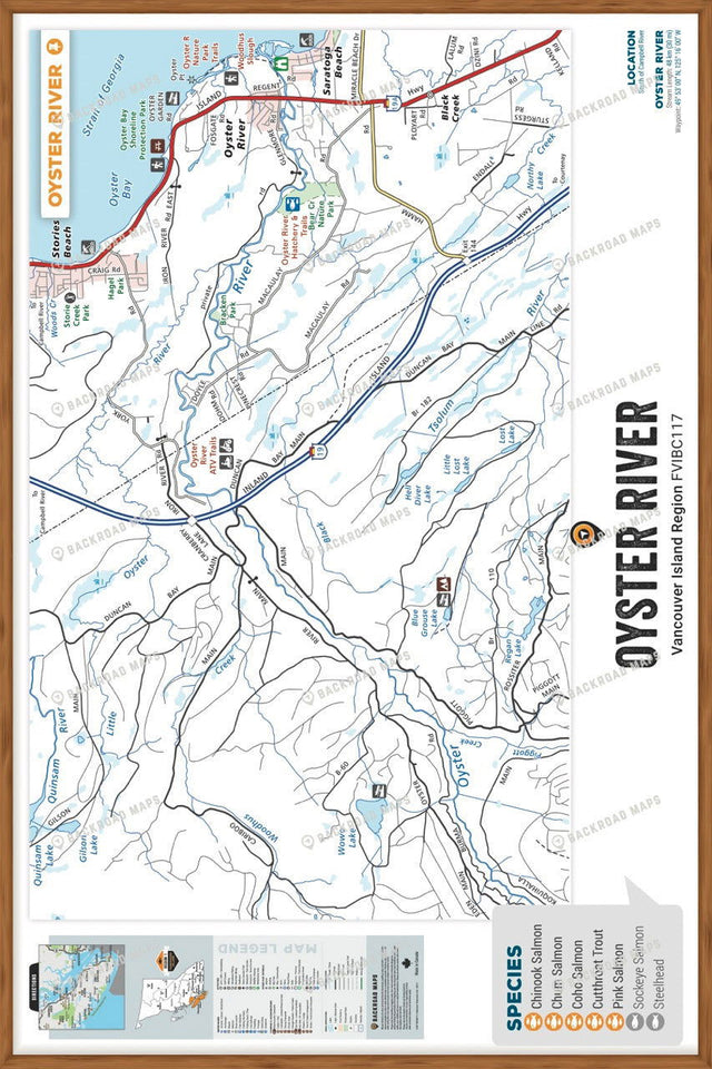 FVIBC117 Oyster River - Wall Map - Backroad Maps