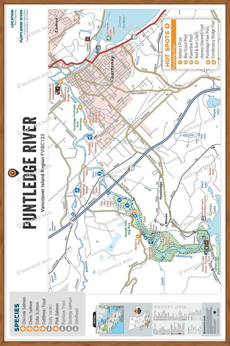 FVIBC123 Puntledge River - Wall Map - Backroad Maps