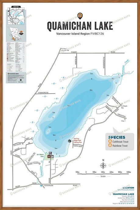 FVIBC126 Qualicum Rivers - Wall Map - Backroad Maps