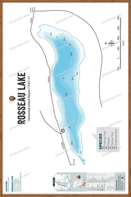 FVIBC133 Rosseau Lake - Wall Map - Backroad Maps