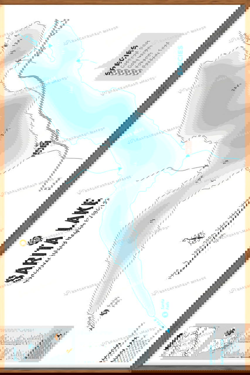 FVIBC137 Sarita Lake - Wall Map - Backroad Maps