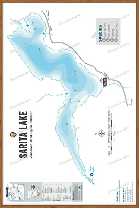 FVIBC137 Sarita Lake - Wall Map - Backroad Maps