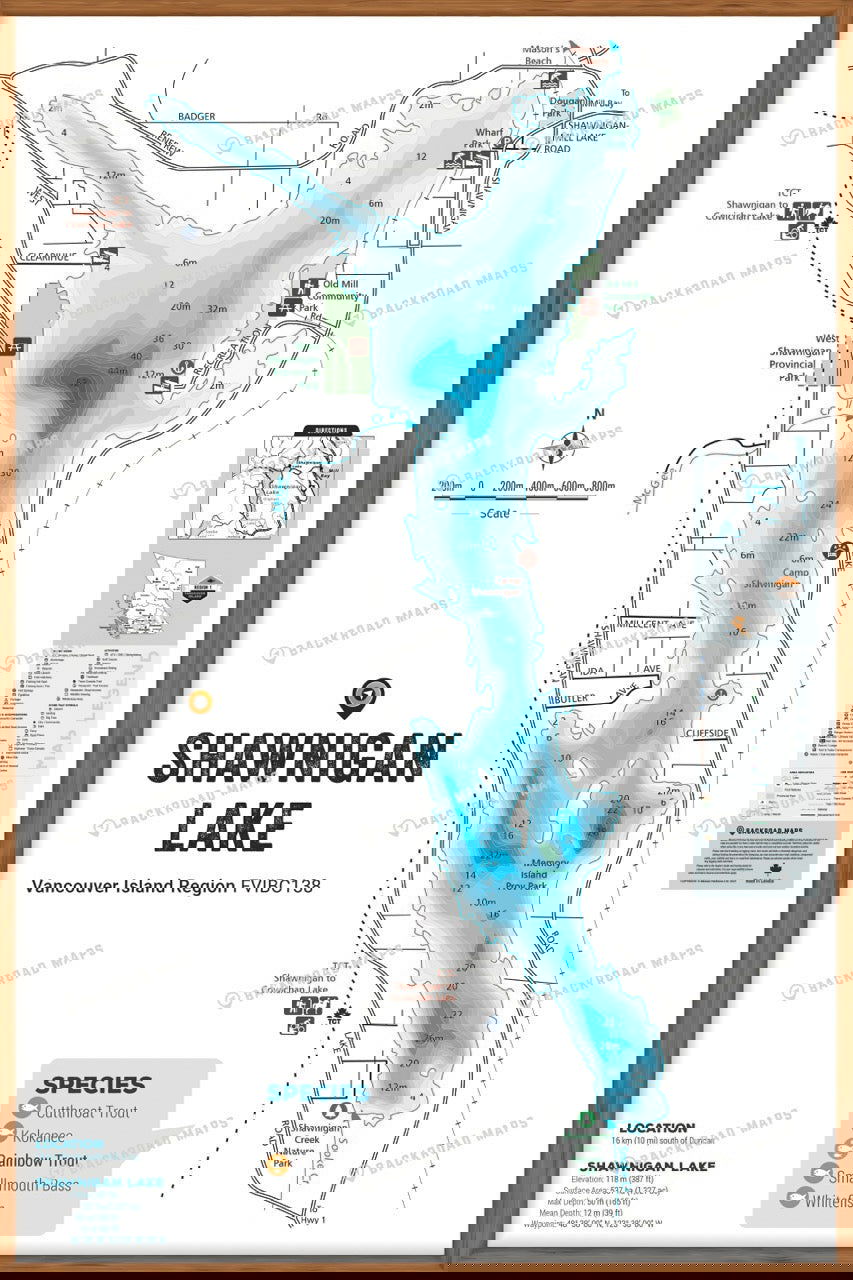 FVIBC138 Shawnigan Lake - Wall Map - Backroad Maps