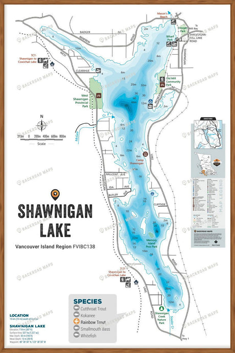 FVIBC138 Shawnigan Lake - Wall Map - Backroad Maps