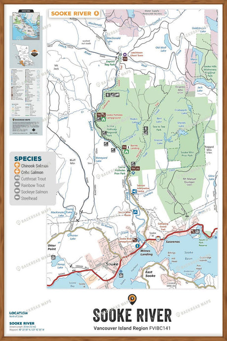 FVIBC141 Sooke River - Wall Map - Backroad Maps
