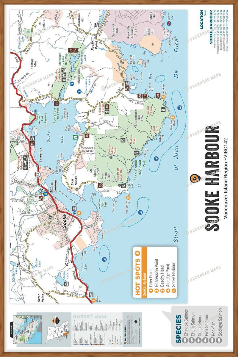 FVIBC142 Sooke - Wall Map – Backroad Maps