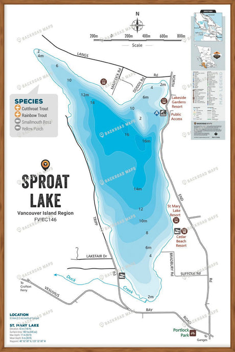 FVIBC146 St. Mary Lake - Wall Map - Backroad Maps
