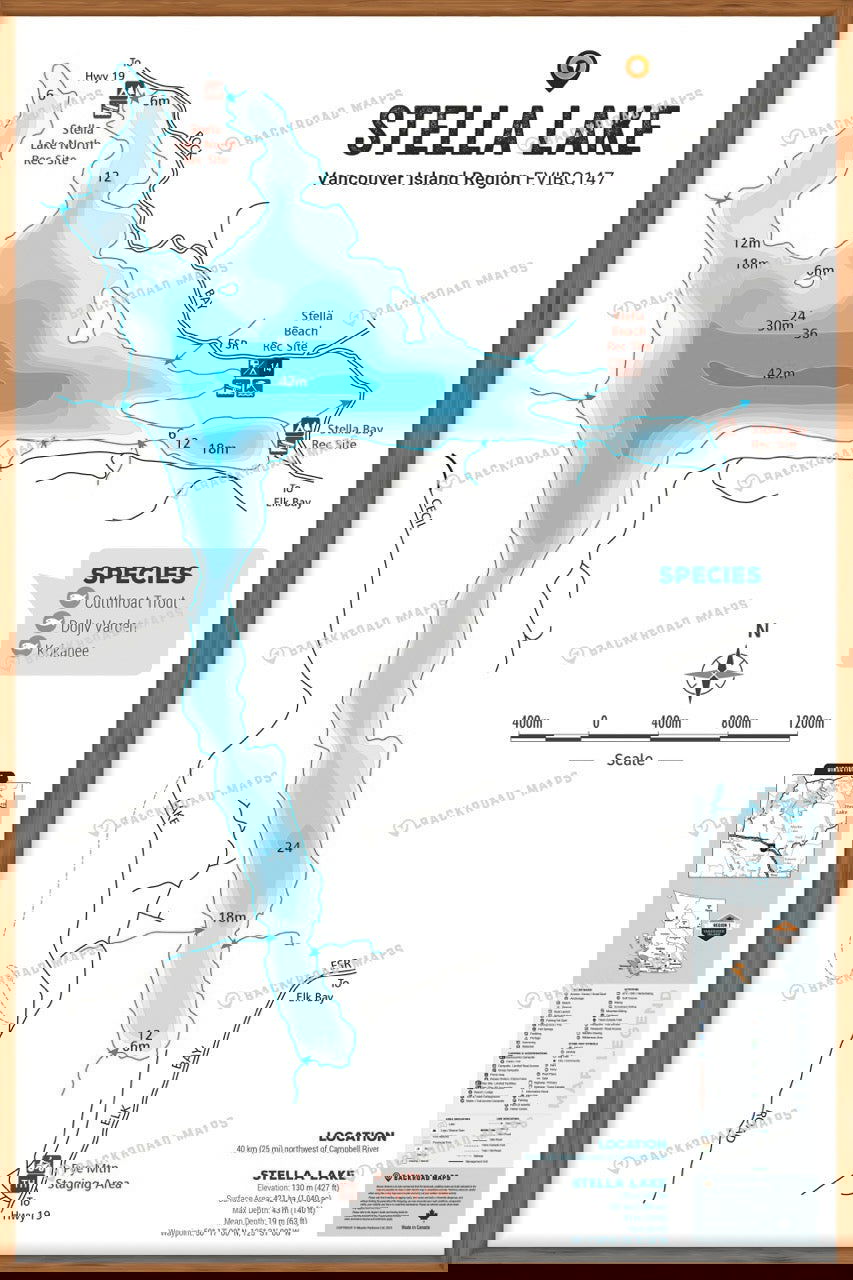 FVIBC147 Stella Lake - Wall Map - Backroad Maps