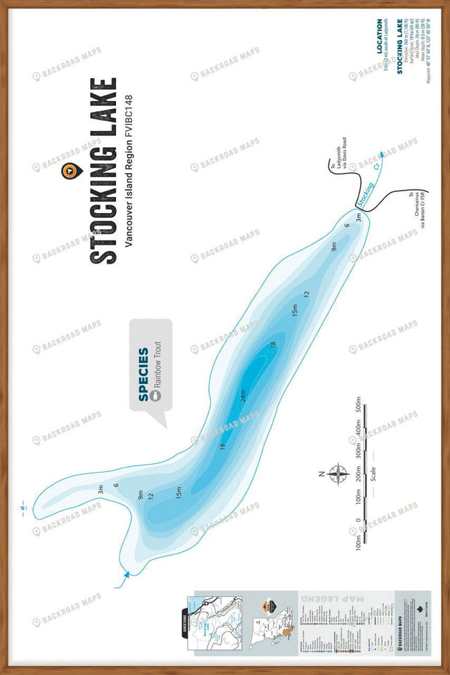 FVIBC148 Stocking Lake - Wall Map - Backroad Maps