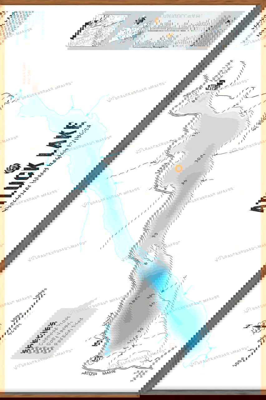 FVIBC24 Atluck Lake - Wall Map - Backroad Maps