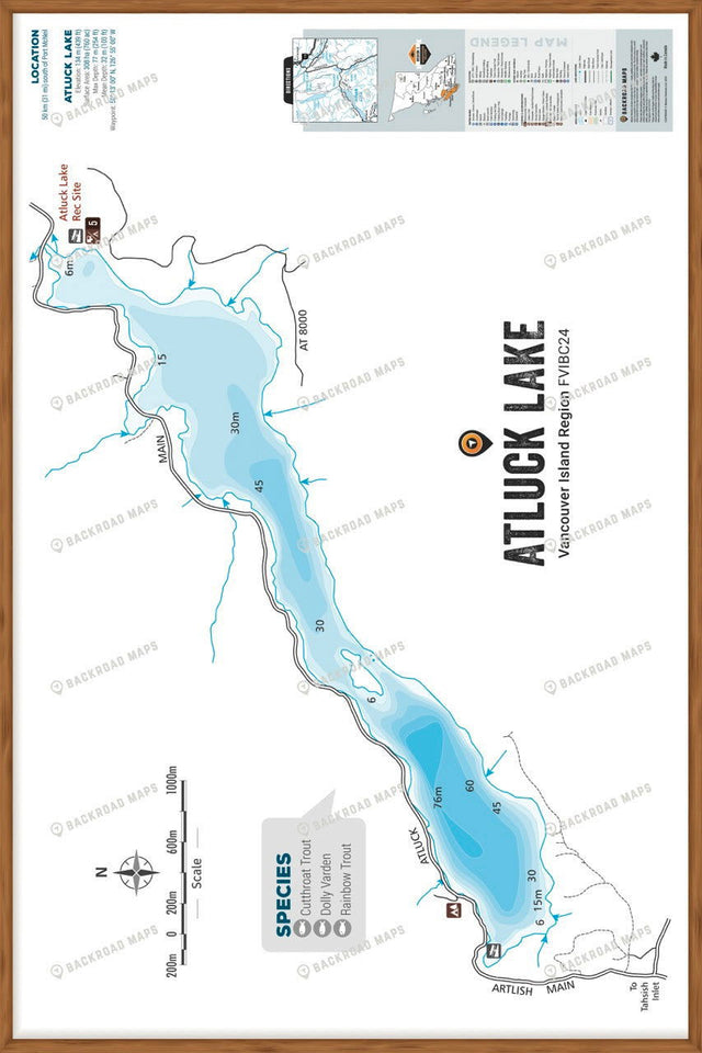 FVIBC24 Atluck Lake - Wall Map - Backroad Maps