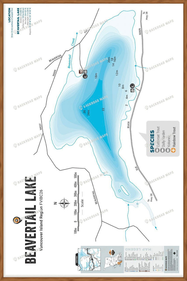 FVIBC26 Beavertail Lake - Wall Map - Backroad Maps