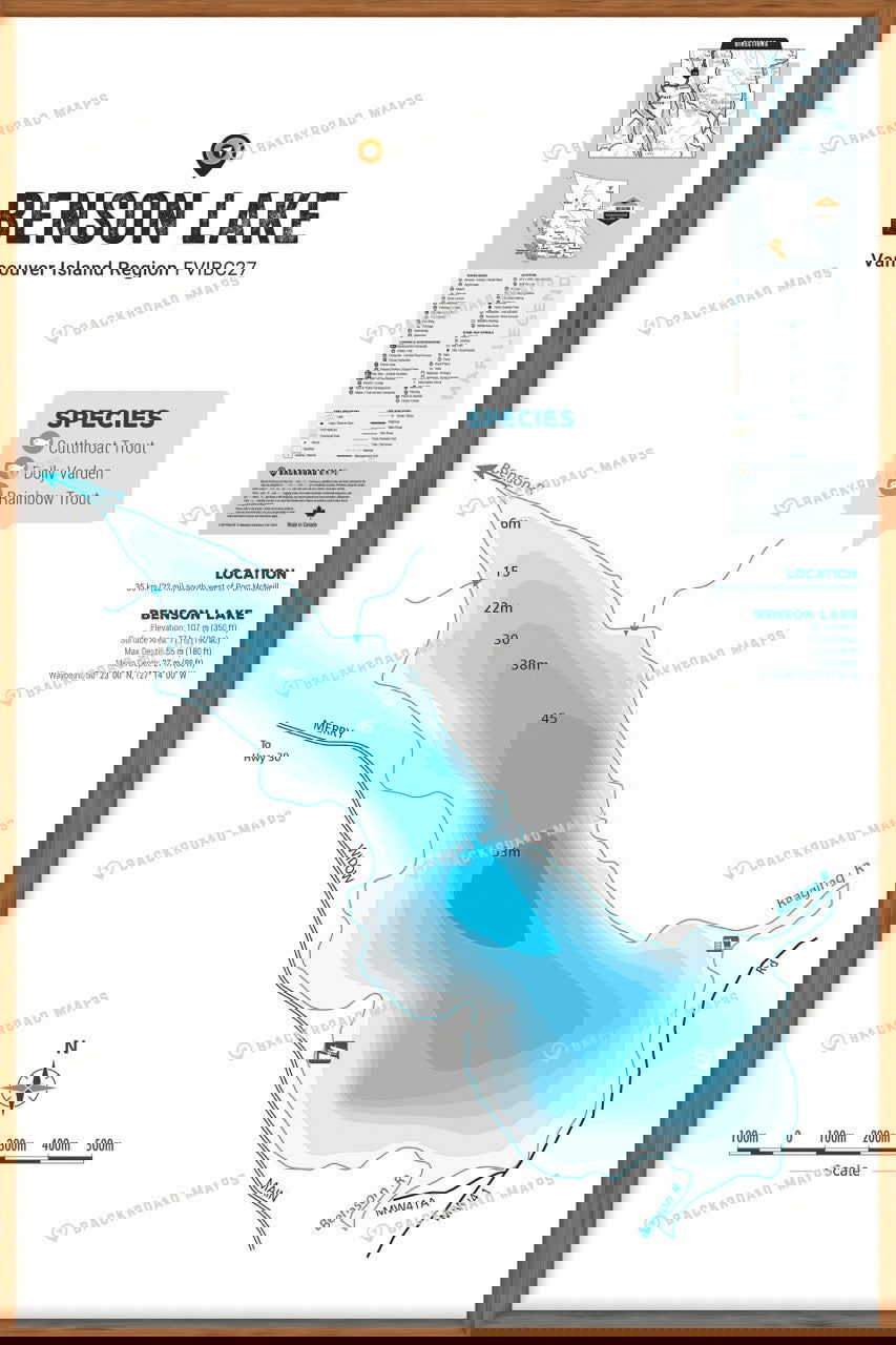 FVIBC27 Benson Lake - Wall Map - Backroad Maps