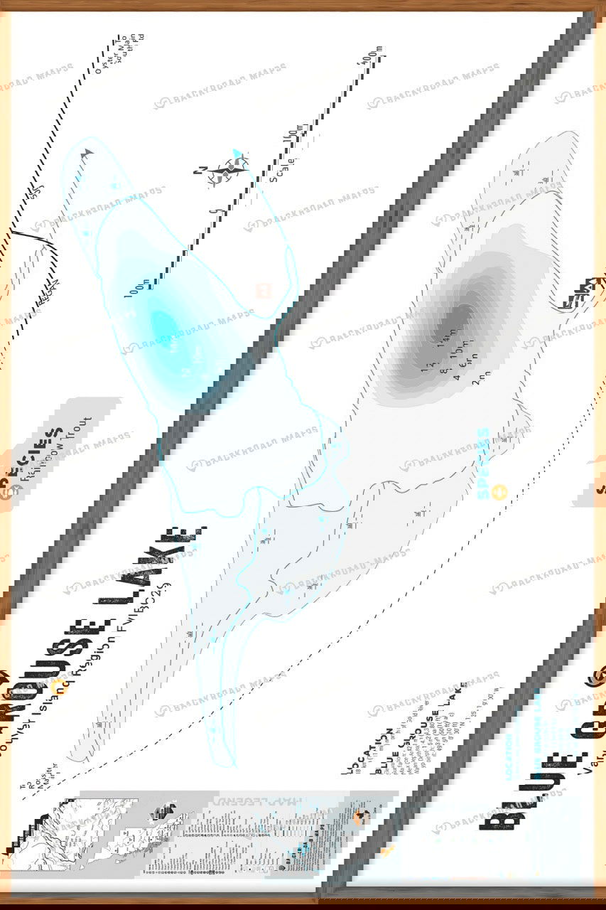 FVIBC29 Blue Grouse Lake - Wall Map - Backroad Maps