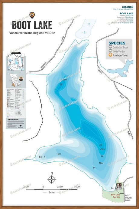FVIBC32 Boot Lake - Wall Map - Backroad Maps