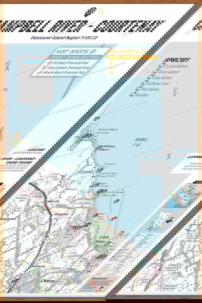 FVIBC38 Campbell River - Wall Map - Backroad Maps