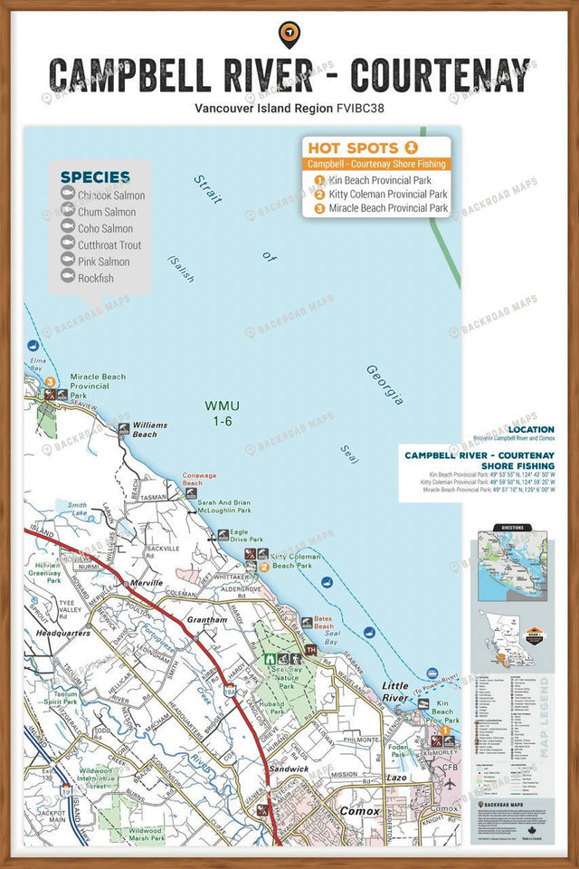 FVIBC38 Campbell River - Wall Map - Backroad Maps